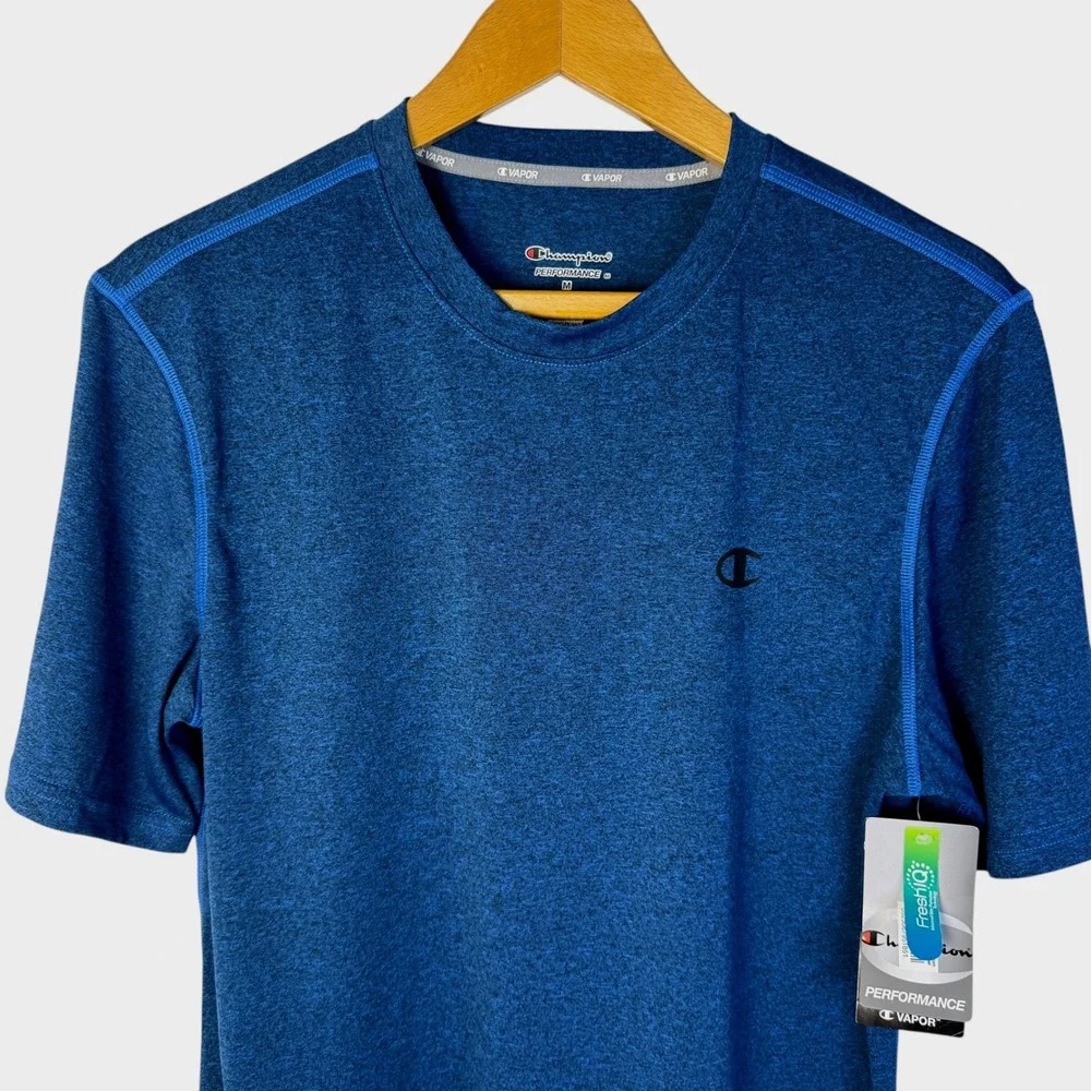 Champion Vapor Performance T Shirt Mens Medium Blue Short Sleeve FreshIQ Tee NWT - Picture 3 of 14